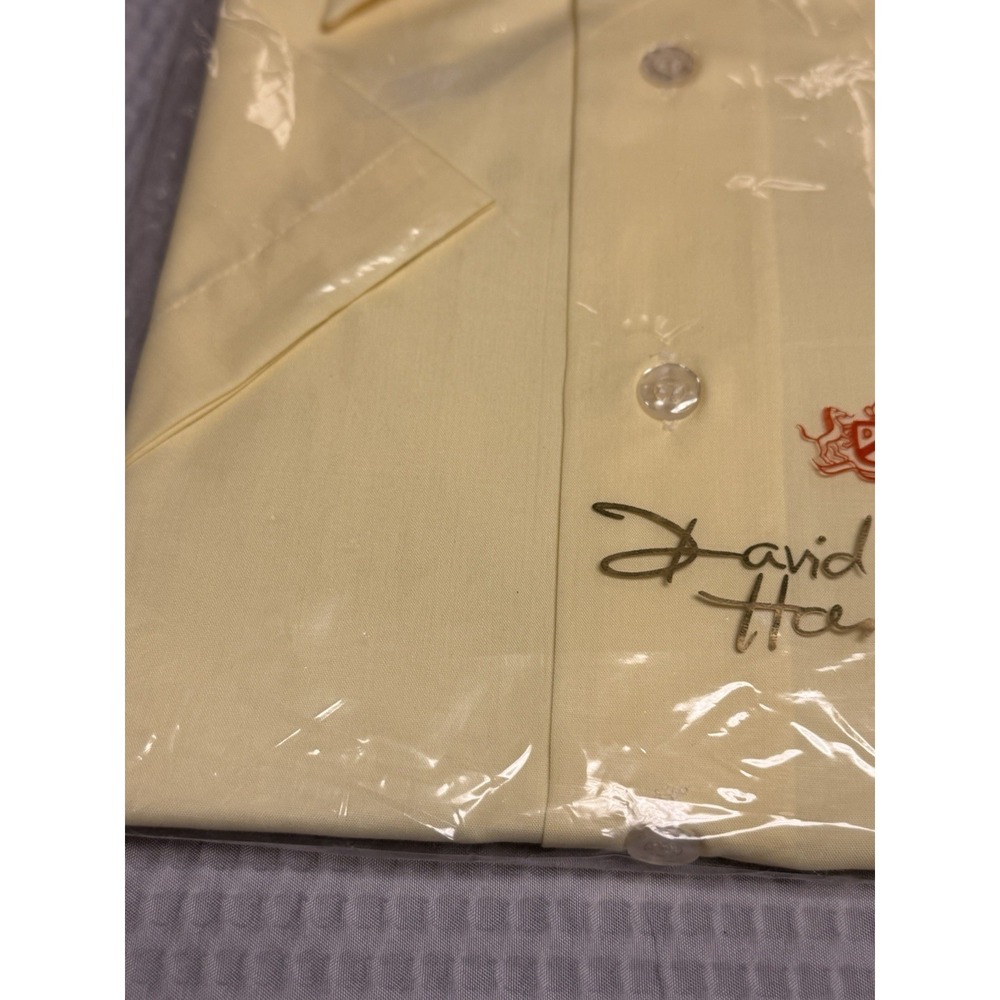 Vintage David Harrison Yellow Spread Collar Button Down Shirt Men's 15 1/2 NWT - Picture 3 of 15